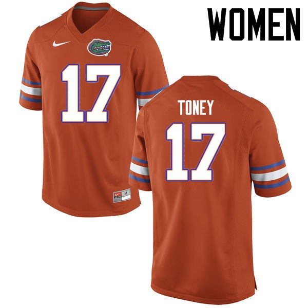 Florida Gators Women #17 Kadarius Toney College Football Jerseys Orange